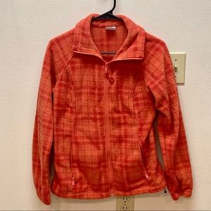 Columbia Orange Plaid Fleece Jacket
